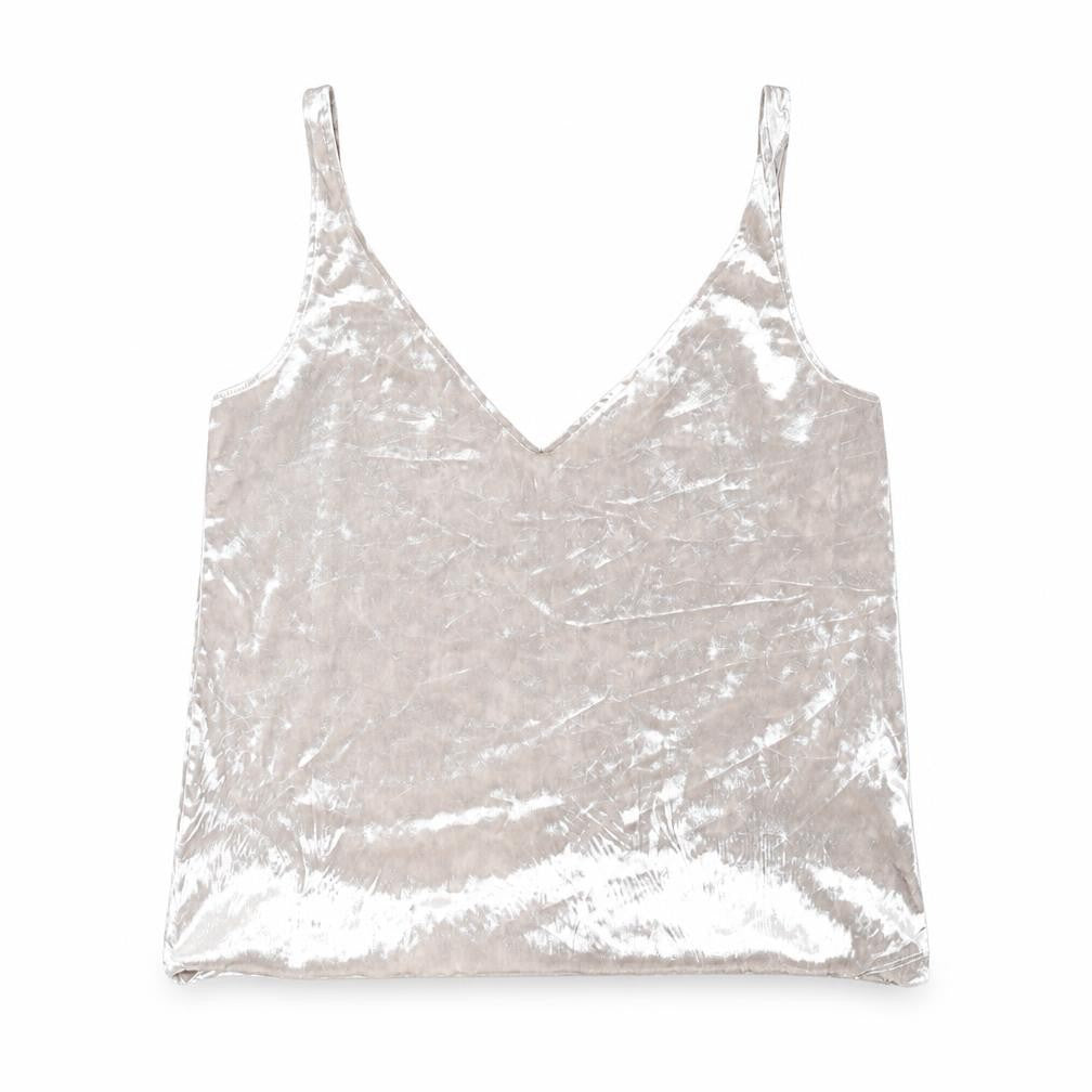 H&M Womens Silver Polyester Basic Tank Size S V-Neck