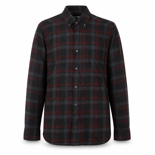 Next Mens Grey Plaid Cotton Button-Up Size M Collared Button