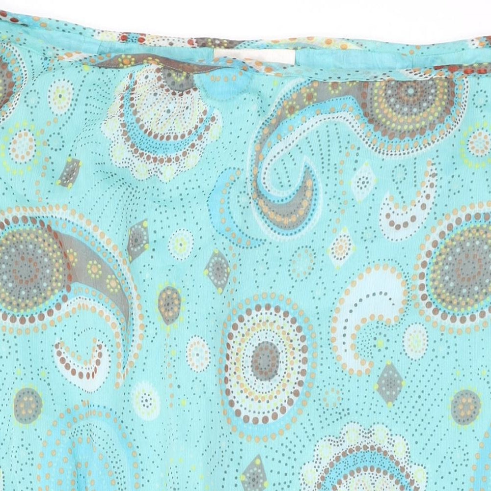 Ann Harvey Womens Blue Floral Polyester Swing Skirt Size 20 Zip
