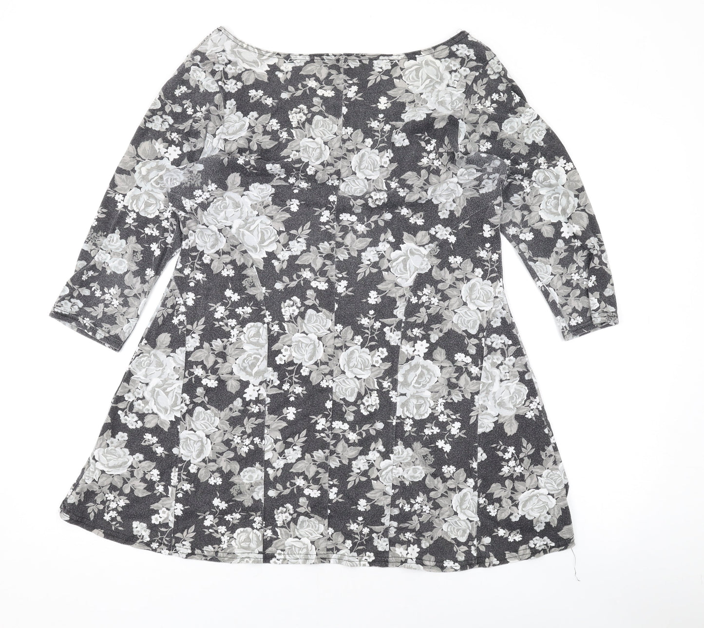 Store Twenty One Womens Green Floral Polyester A-Line Size 14 Scoop Neck Pullover