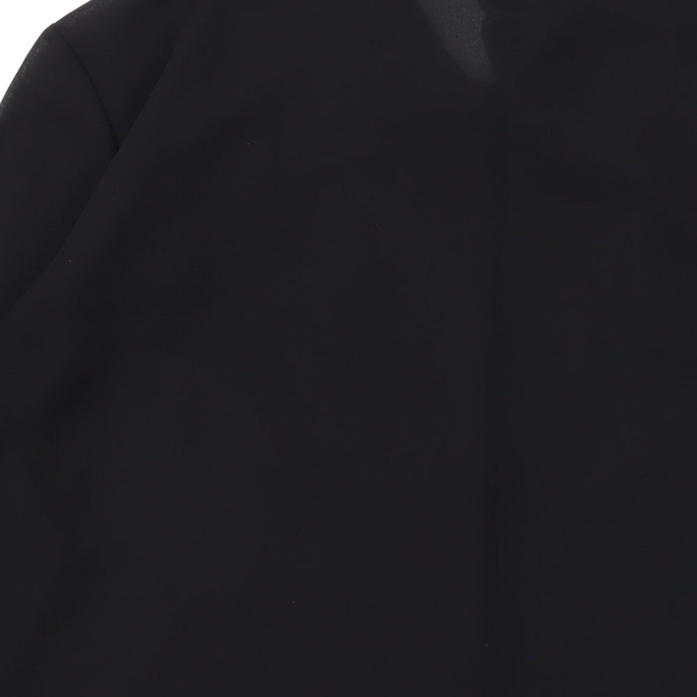 Marks and Spencer Womens Black Polyester Basic Button-Up Size 12 Collared