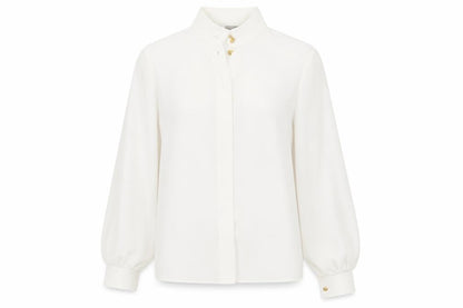 Rosie & Co Womens White Polyester Basic Button-Up Size 10 Collared