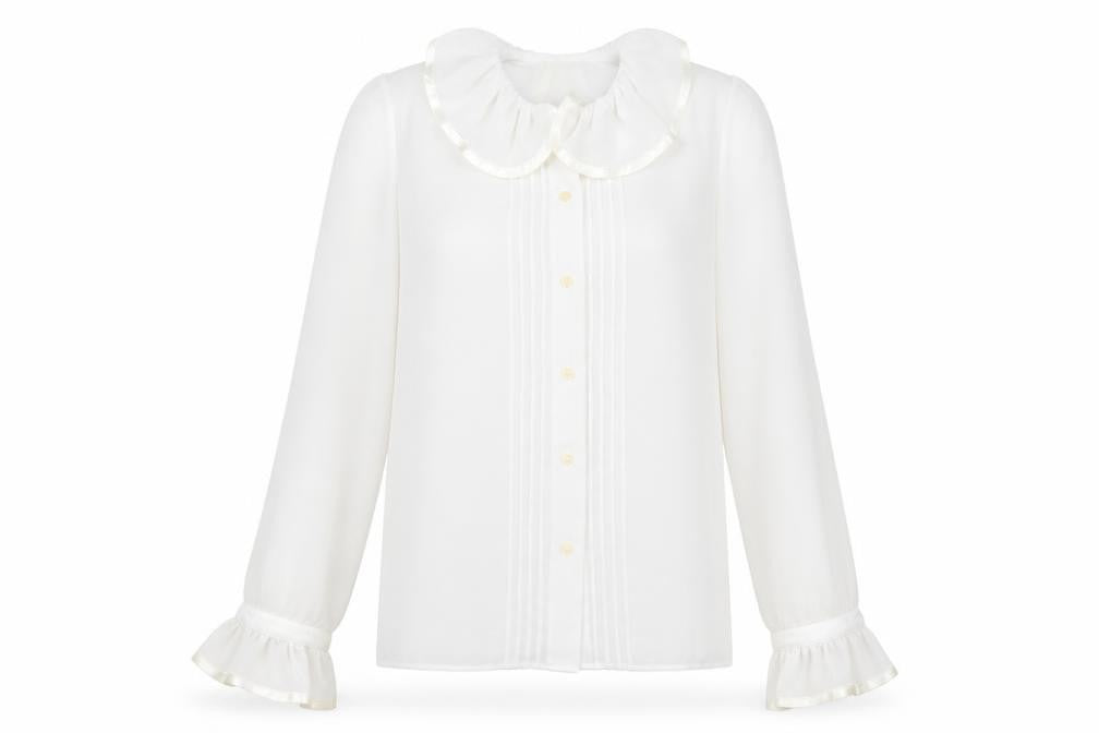 Marks & Spencer Womens White Polyester Basic Button-Up Size 12 Collared