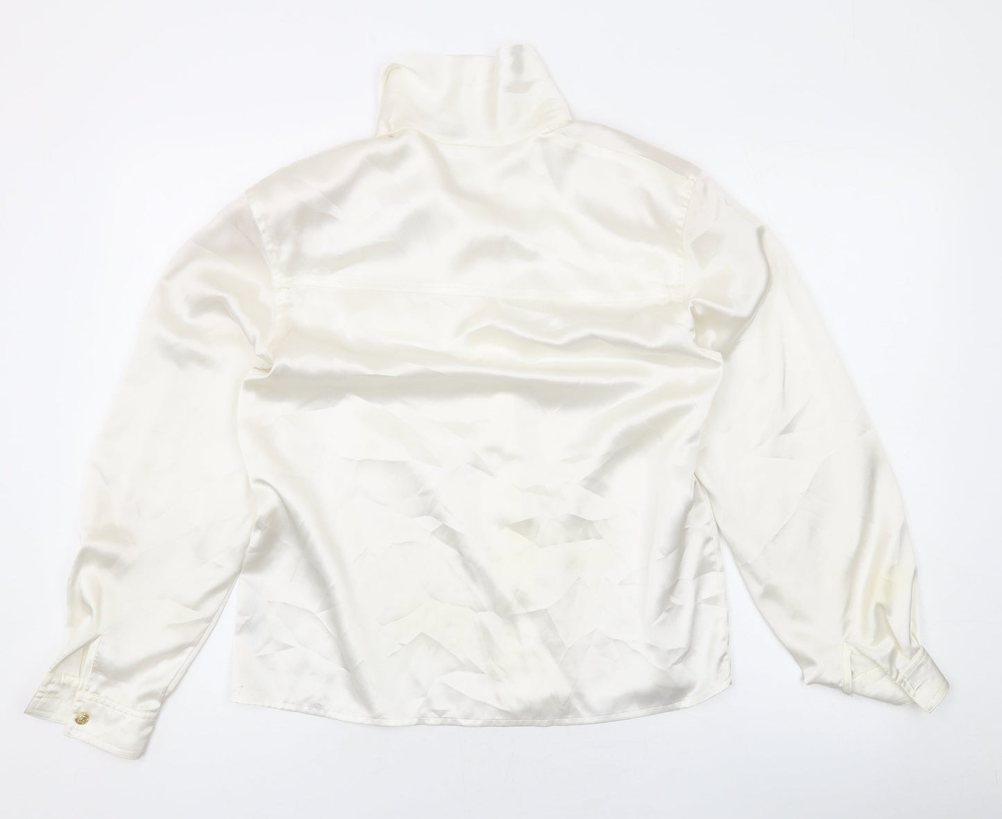 Planet Womens Ivory Polyester Basic Button-Up Size 12 Collared - `