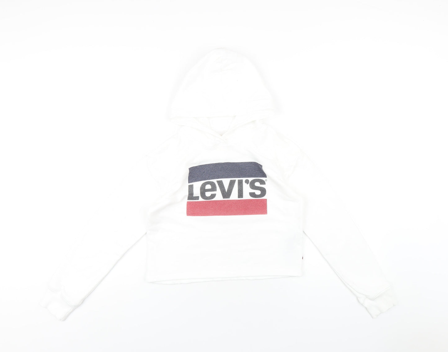 Levi's Girls White Cotton Pullover Hoodie Size 12 Years Pullover
