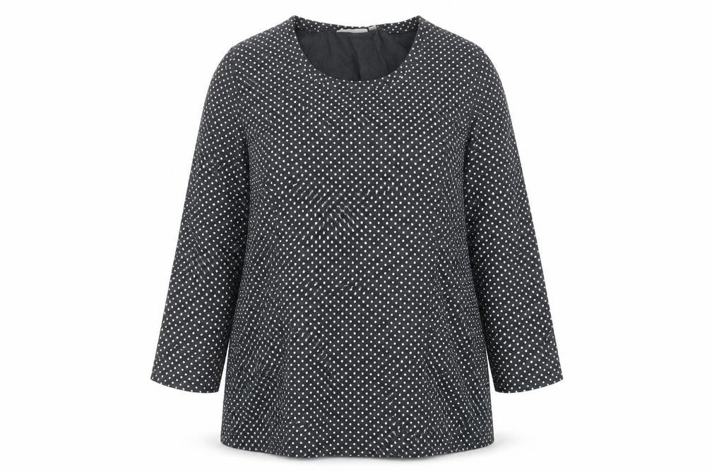 Tara Womens Grey Polka Dot Polyester A-Line Size 16 Round Neck Pullover