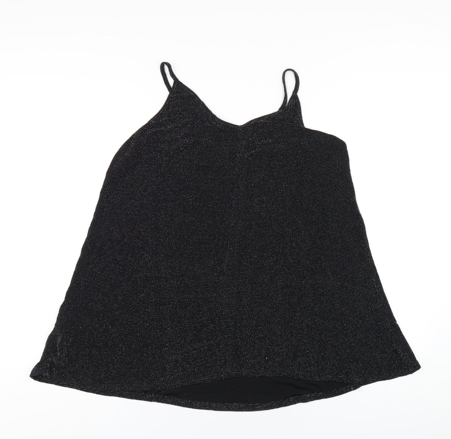 Yours Womens Black Nylon Camisole T-Shirt Size 18 V-Neck