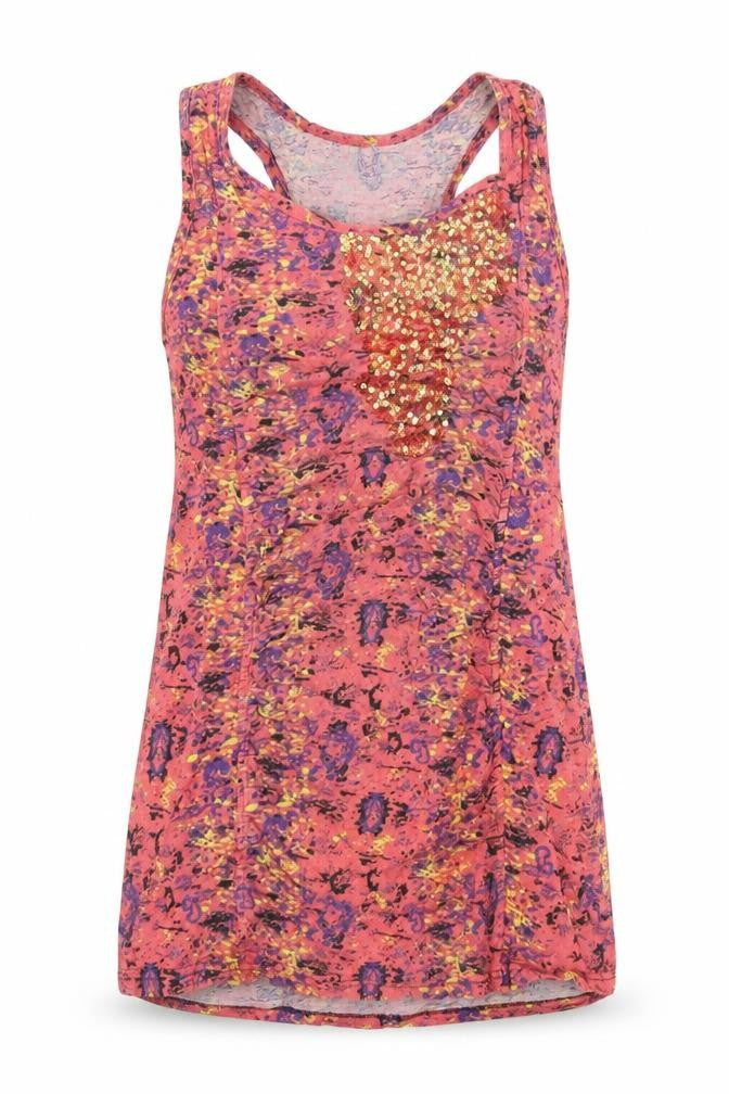NEXT Womens Pink Geometric Cotton Basic Tank Size 14 Scoop Neck