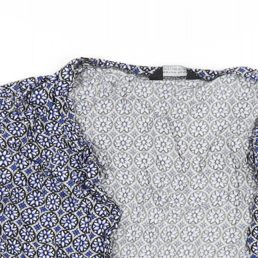 Dorothy Perkins Womens Multicoloured Geometric Viscose Kimono T-Shirt Size 16 V-Neck