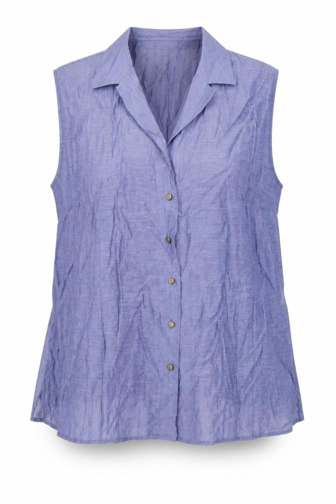 Eugen Klein Womens Blue Viscose Basic Button-Up Size 22 Collared