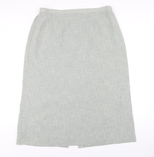 ELVI Womens Green Polyester A-Line Skirt Size 22 Zip