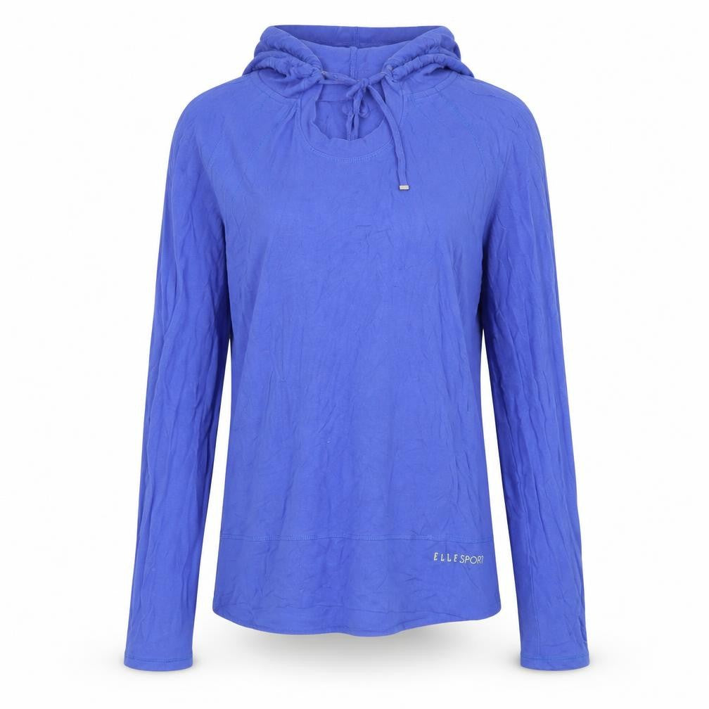 Elle Sport Womens Blue Vinyl Pullover Hoodie Size S Pullover