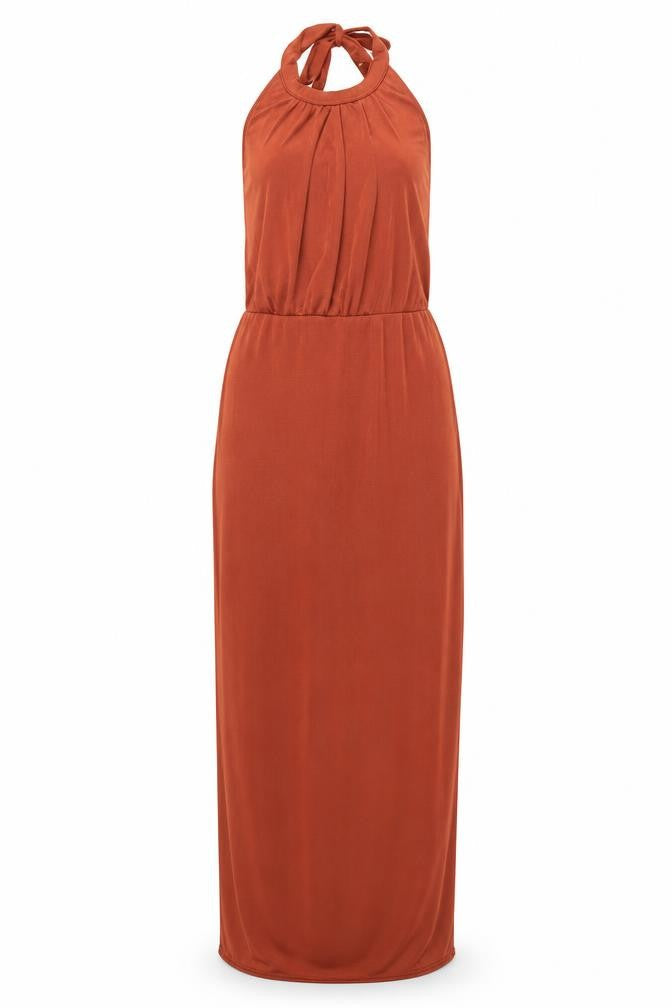 I SAW IT FIRST Womens Orange Polyester Maxi Size 8 Round Neck Pullover