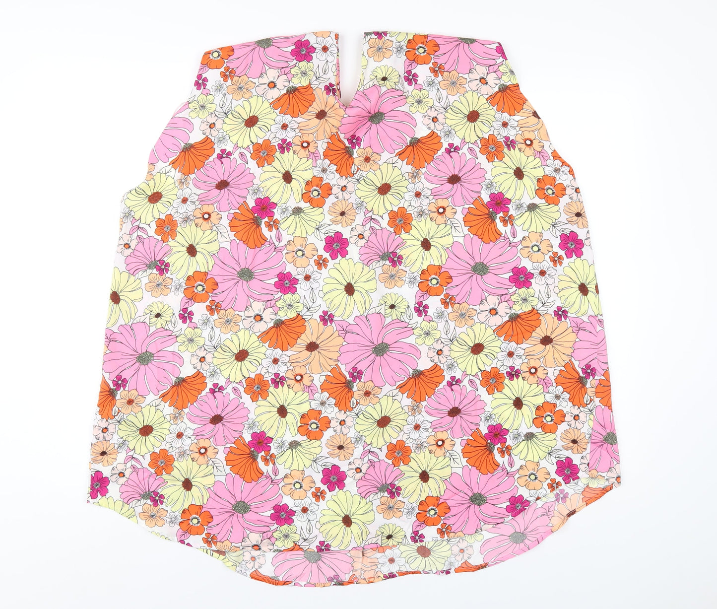 Marks and Spencer Womens Multicoloured Floral Polyester Basic Tank Size 22 V-Neck