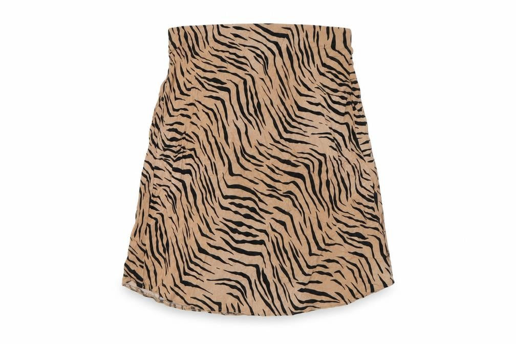 New Look Womens Brown Animal Print Viscose A-Line Skirt Size 8