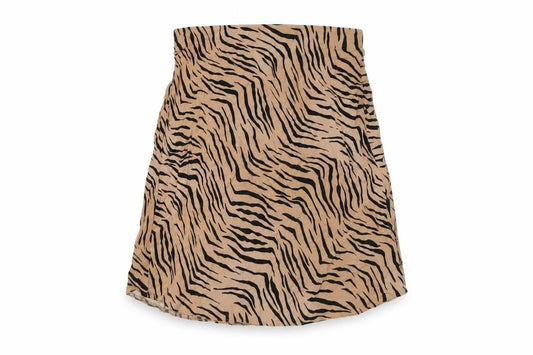 New Look Womens Brown Animal Print Viscose A-Line Skirt Size 8