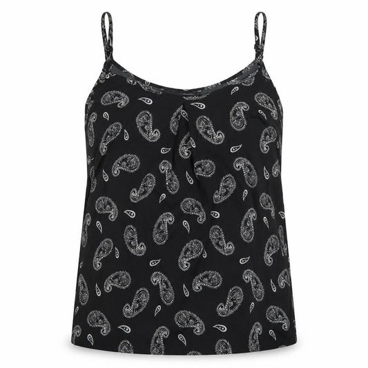 Capsule Womens Black Paisley Polyester Camisole T-Shirt Size 20 Round Neck