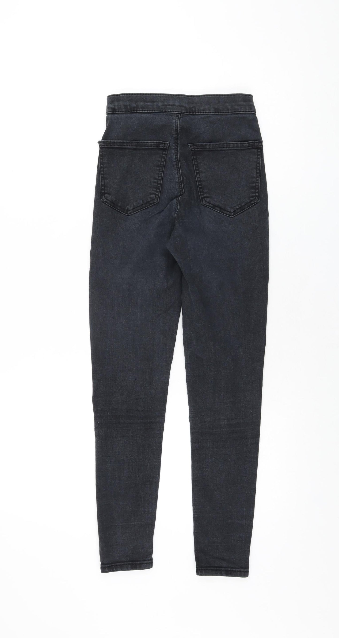 Topshop Womens Black Cotton Skinny Jeans Size 25 in L30 in Regular Zip