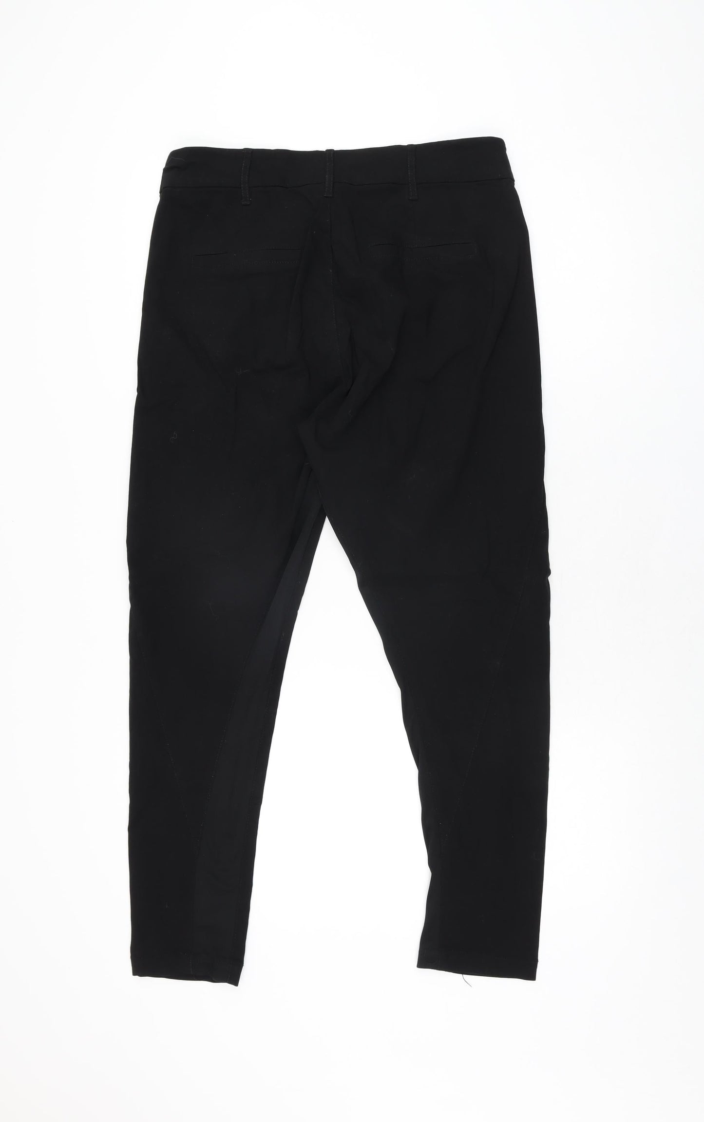 KappAhl Womens Black Viscose Trousers Size 12 L27 in Regular Zip