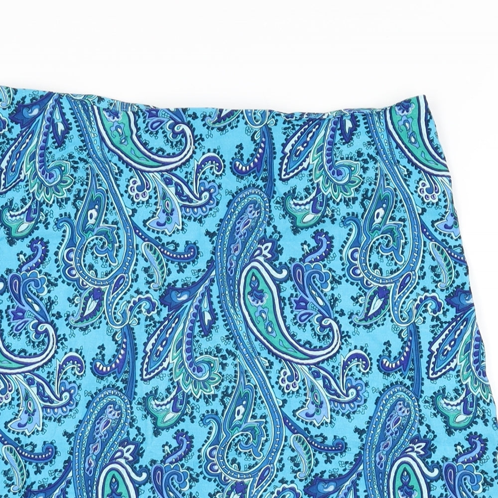 Select Womens Blue Paisley Polyester Straight & Pencil Skirt Size 14 Zip