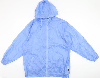 Pro Climate Womens Blue Rain Coat Coat Size L Zip
