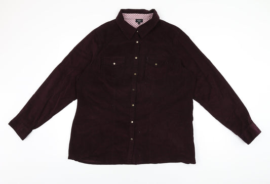Bexley's Womens Red Cotton Basic Button-Up Size 20 Collared