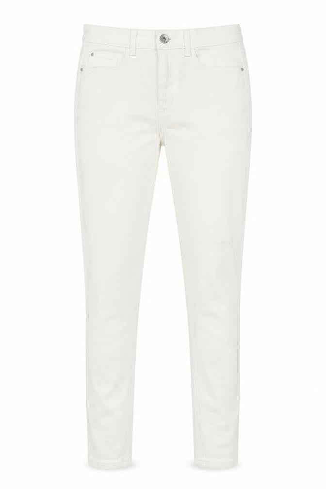 Marks & Spencer Womens White Cotton Skinny Jeans Size 12 L27 in Regular Zip
