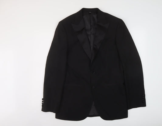 Marks and Spencer Mens Black Polyester Jacket Suit Jacket Size 38 Regular
