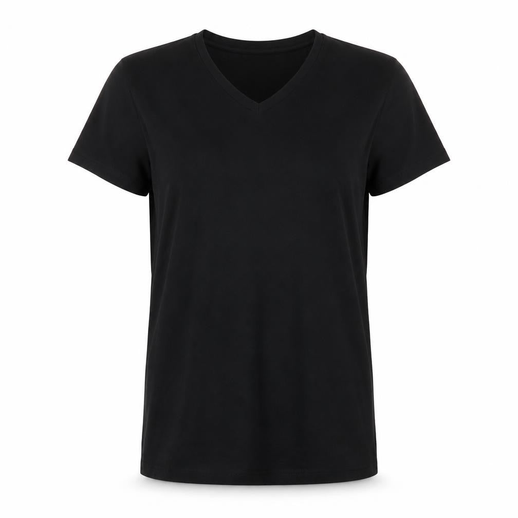 Marks & Spencer Womens Beige Polyester Basic T-Shirt Size 6 V-Neck