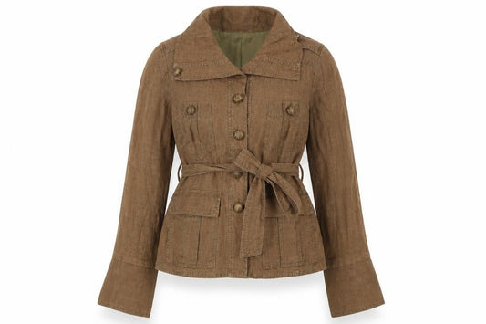 Patrizia Pepe Womens Brown Jacket Size 14 Button