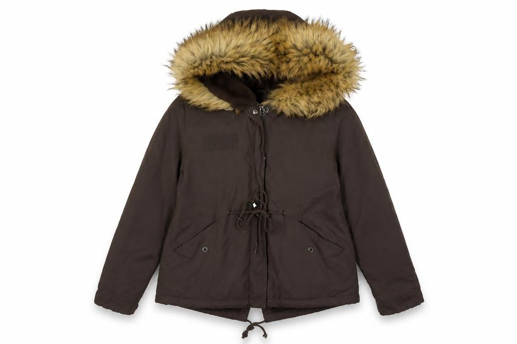 Zara Womens Brown Parka Jacket Size M Zip