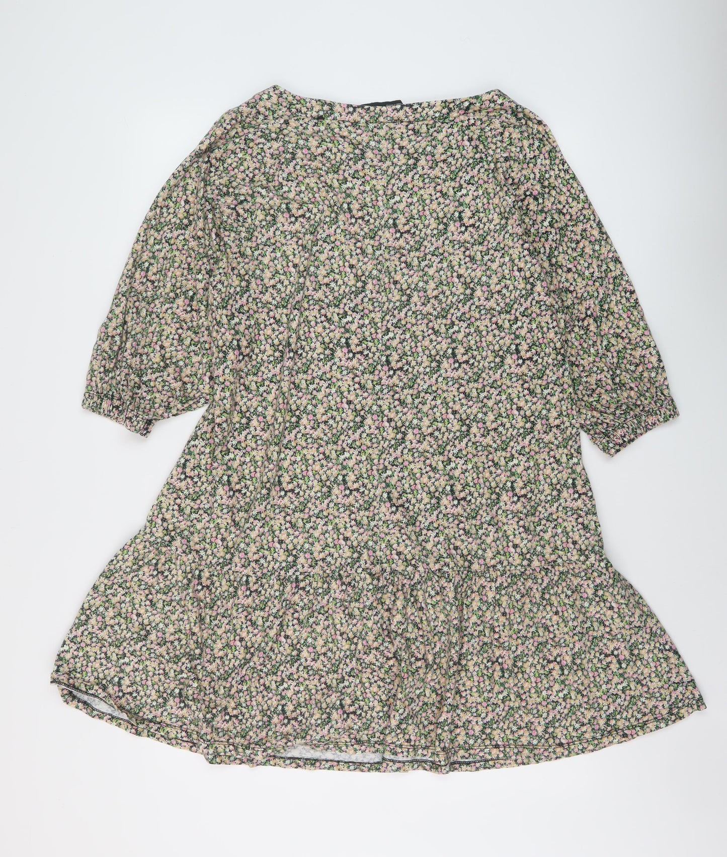 ASOS Womens Multicoloured Floral Cotton A-Line Size 14 Scoop Neck Pullover