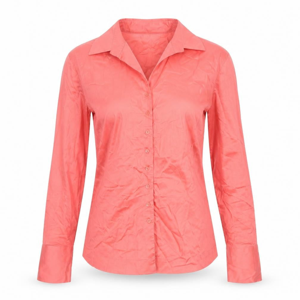 Antonio Milani Womens Pink Cotton Basic Blouse Size XS Collared - Rouched