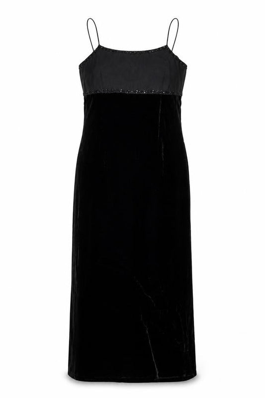 Monsoon Womens Black Polyester Maxi Size 12 Scoop Neck Zip - Beaded Neckline