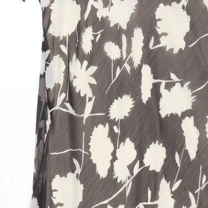 Klass Womens Black Geometric Polyester Shift Size 14 V-Neck Pullover - Frill Floral Print