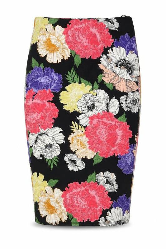 Miss Selfridge Womens Multicoloured Floral Polyester Straight & Pencil Skirt Size 12 Zip