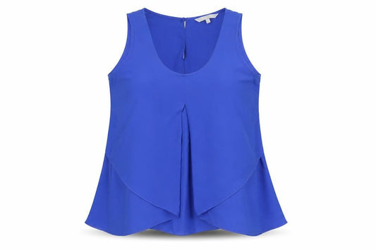 Red Herring Womens Blue Polyester Camisole Blouse Size 14 Scoop Neck - Vent Detail