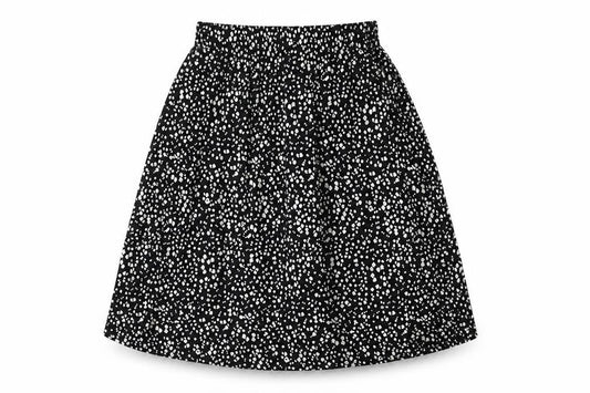 Marks & Spencer Womens Black Geometric Viscose A-Line Skirt Size 6 - Elasticated Waist