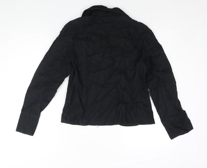 SF Collection Womens Black Jacket Size 12 Tie