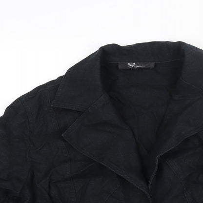SF Collection Womens Black Jacket Size 12 Tie