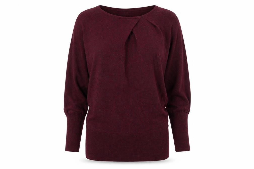 Phase Eight Womens Red Boat Neck Cotton Pullover Jumper Size 12