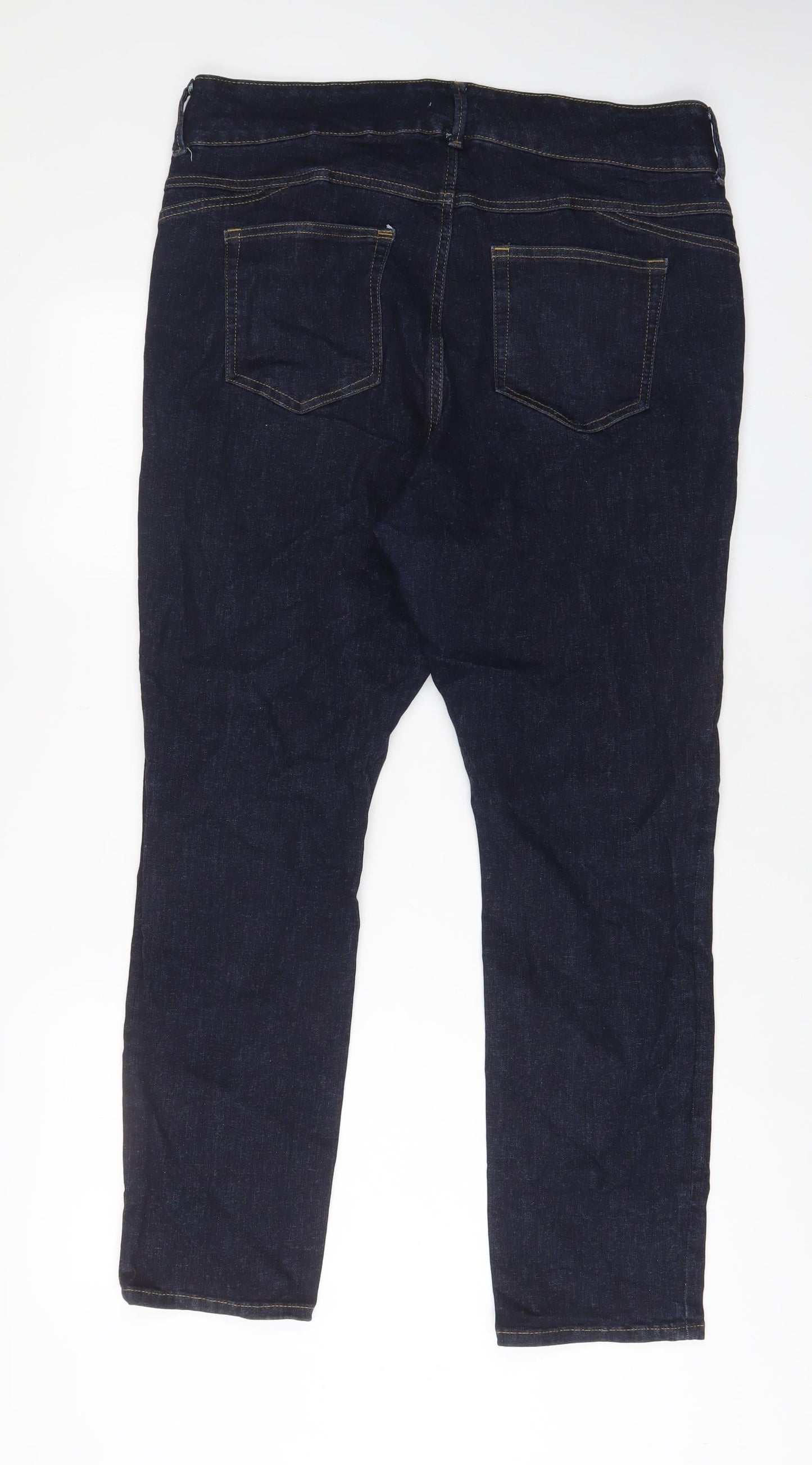 Lindex Womens Blue Cotton Straight Jeans Size 36 in L30 in Regular Zip