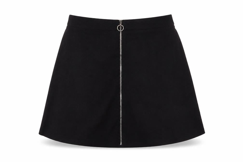 In the Style Womens Black Polyester A-Line Skirt Size 20 Zip