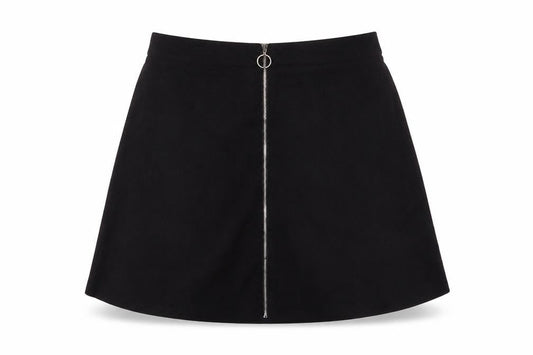 In the Style Womens Black Polyester A-Line Skirt Size 20 Zip