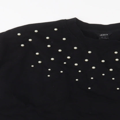 Lindex Womens Black Polyester Pullover Sweatshirt Size XL Pullover - Beaded