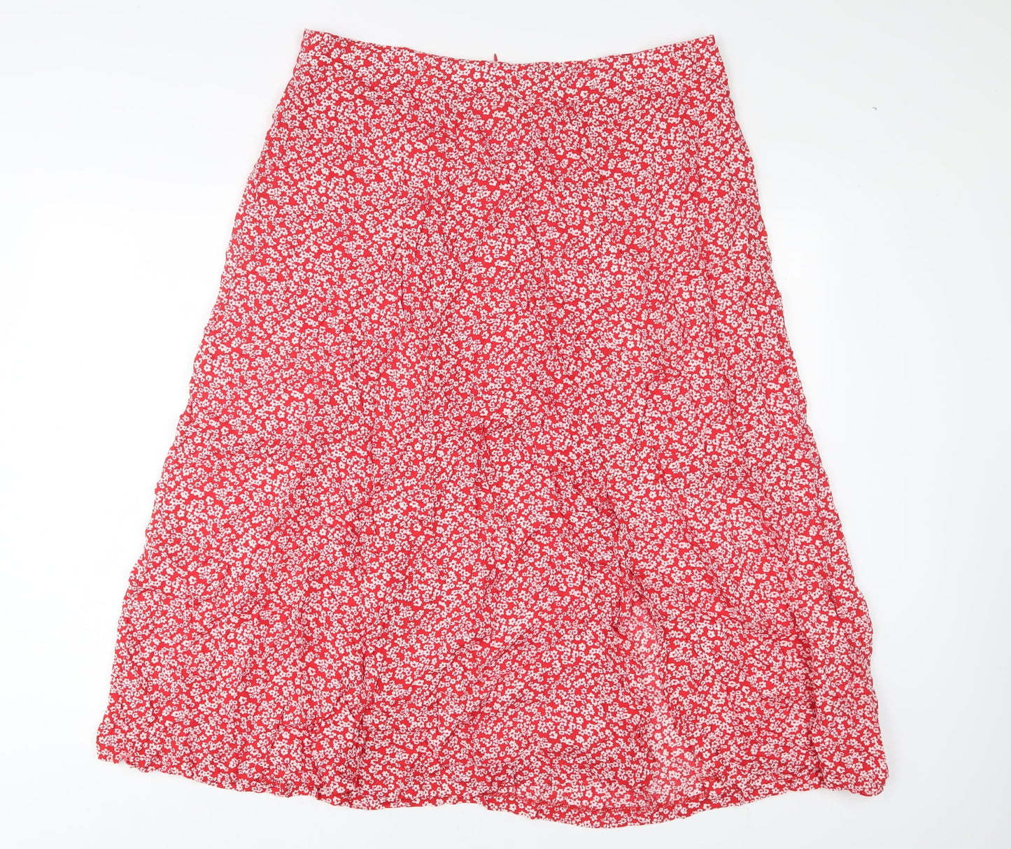 Louche Womens Red Floral Viscose A-Line Skirt Size 34 in Zip