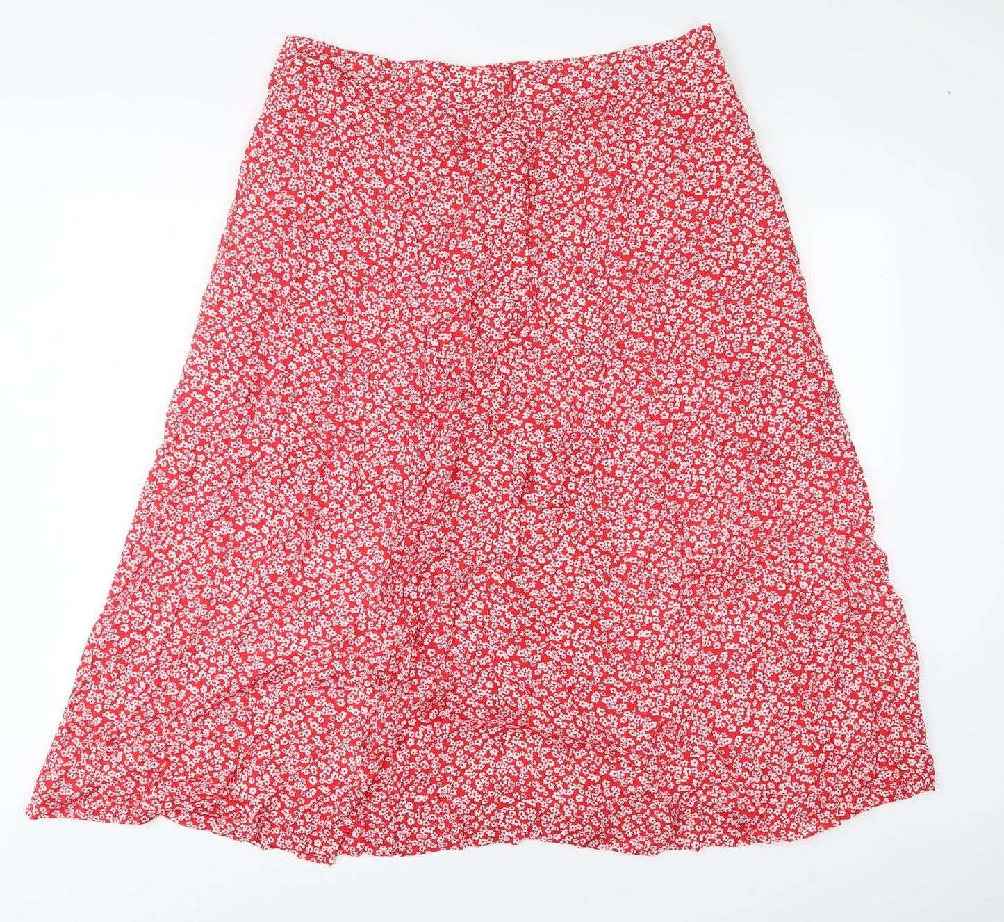 Louche Womens Red Floral Viscose A-Line Skirt Size 34 in Zip