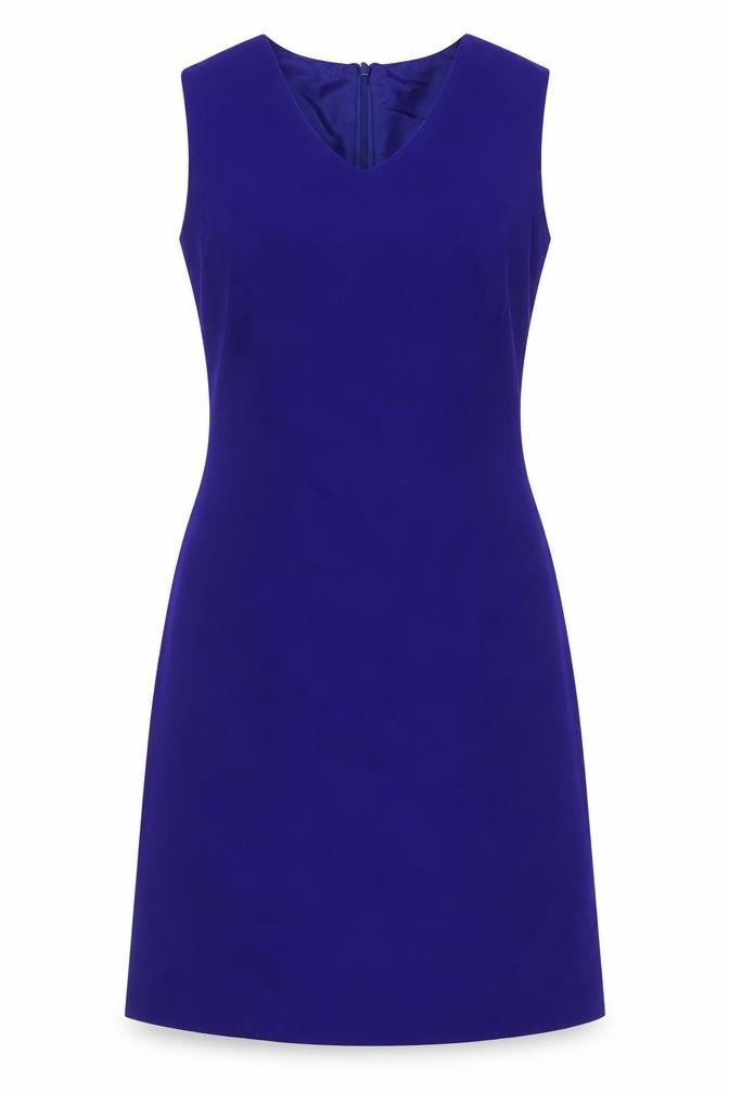 Classic Womens Blue Polyester A-Line Size 10 V-Neck Zip