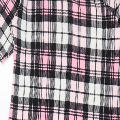 KAAYA Womens Pink Plaid Polyester Bodycon Size 16 Crew Neck Pullover
