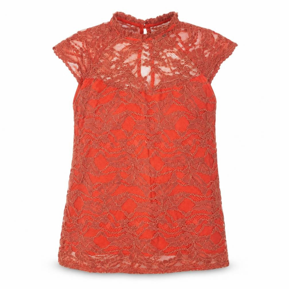 Dorothy Perkins Womens Orange Nylon Basic T-Shirt Size 10 Round Neck